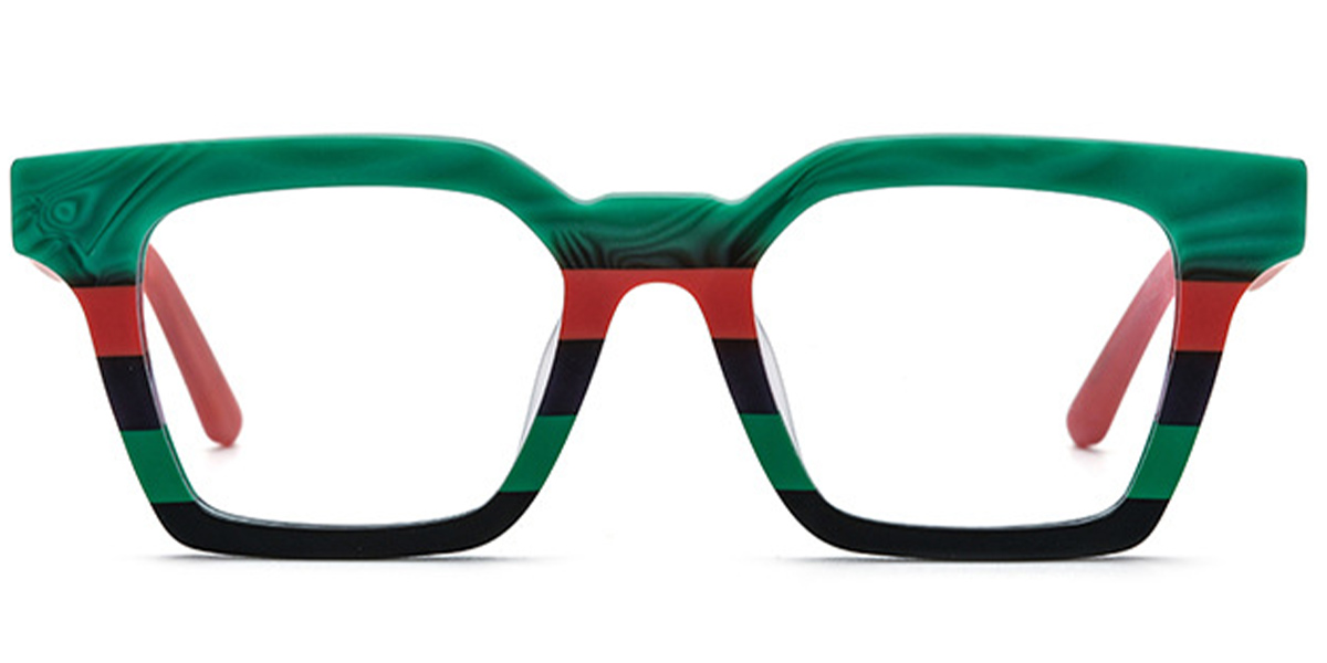 Acetate Square Frame pattern-green