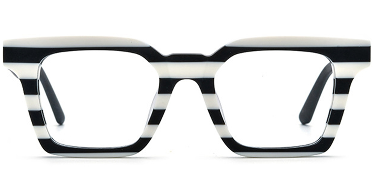 Acetate Square Frame pattern-white