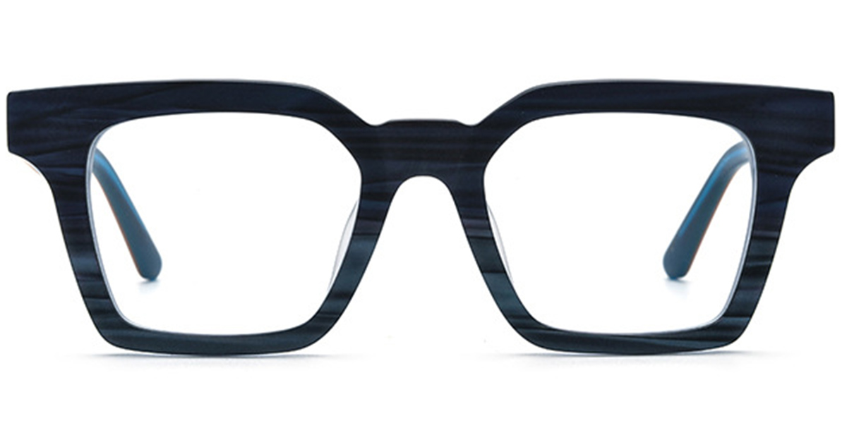 Acetate Square Frame pattern-blue