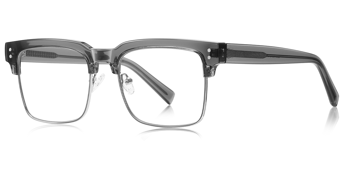 Square Browline Frame translucent-grey