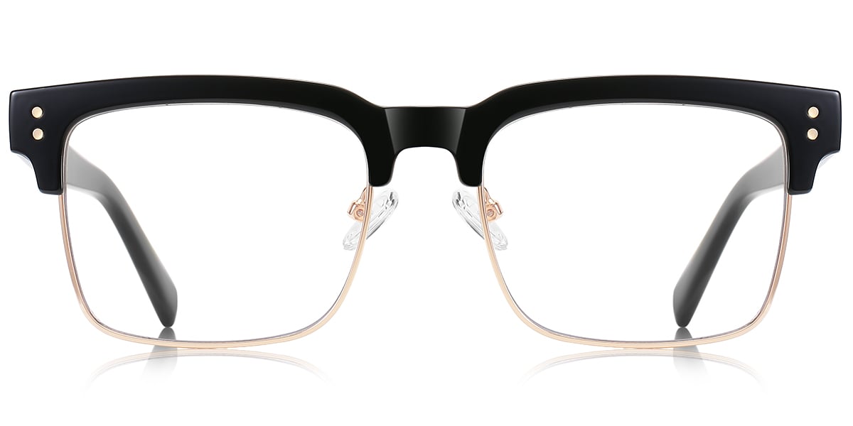 Square Browline Frame black-gold