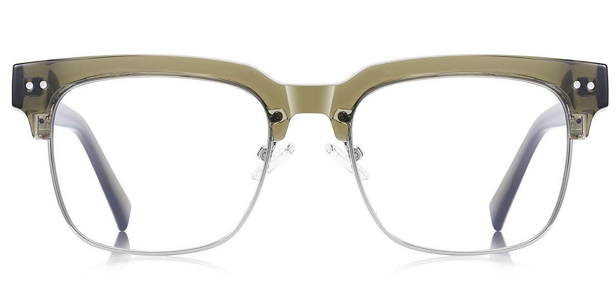 Square Browline Frame translucent-green