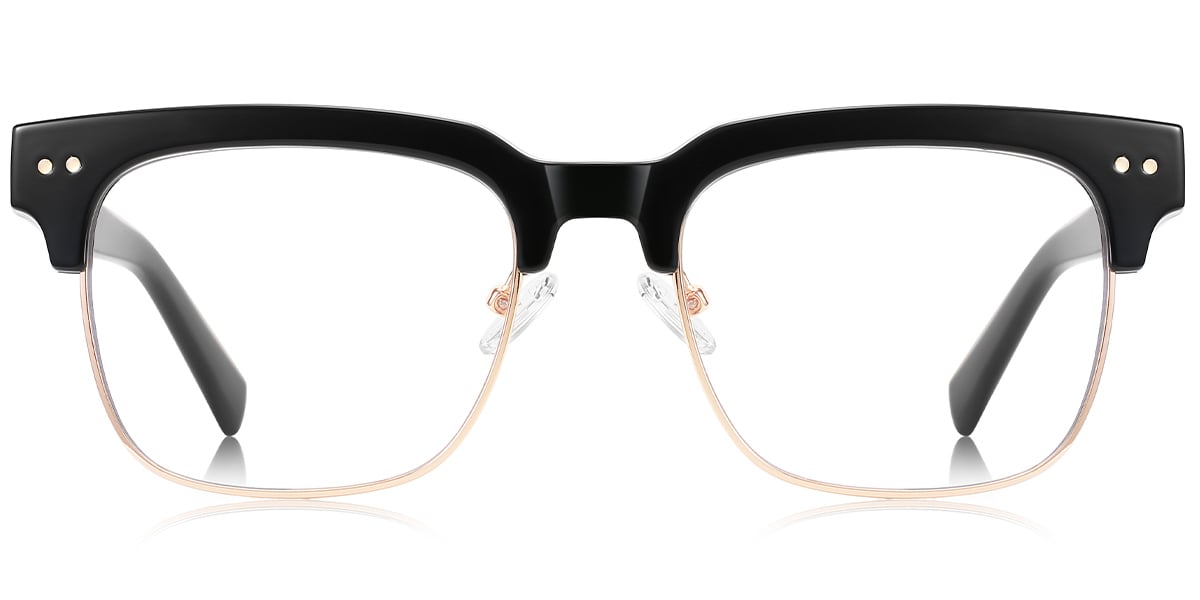 Square Browline Frame black-gold