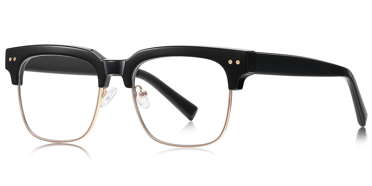 Square Browline Frame black-gold