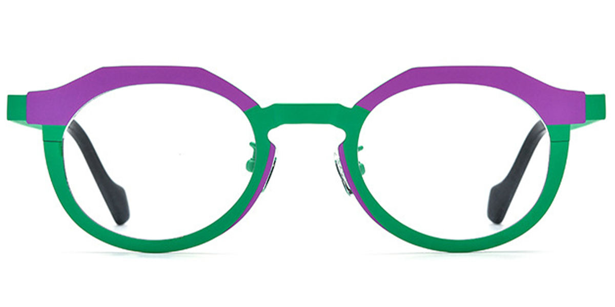 Titanium Oval Frame pattern-purple