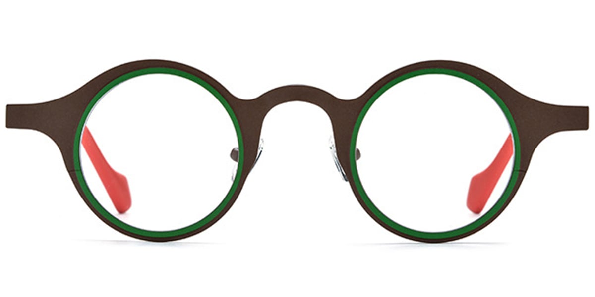 Titanium Round Frame pattern-brown