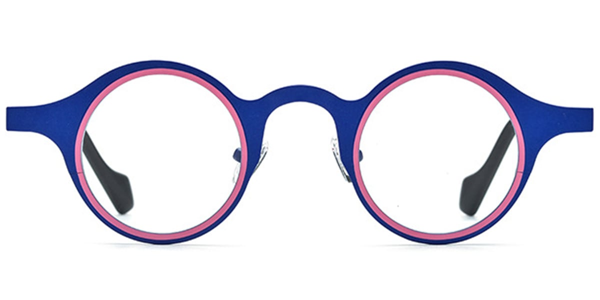 Titanium Round Frame pattern-blue