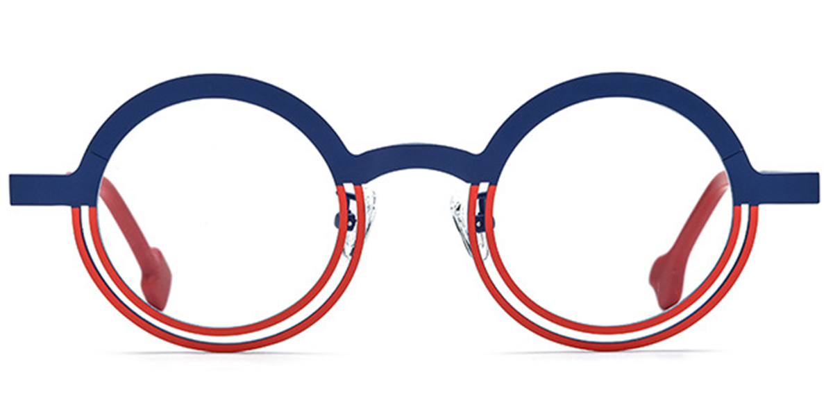 Titanium Round Frame pattern-blue