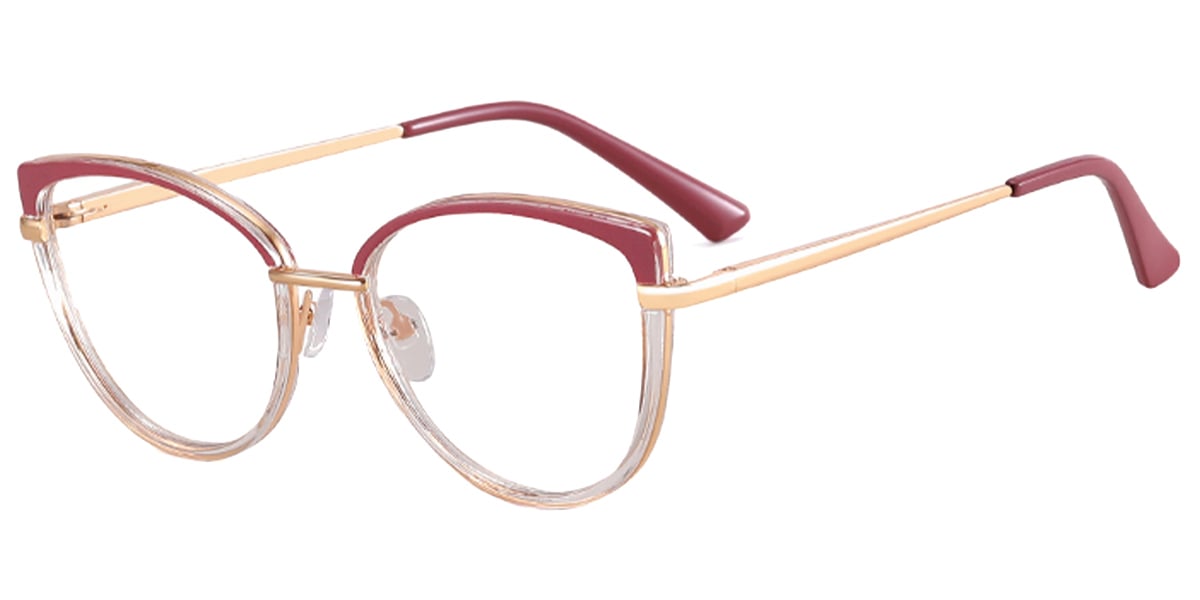 Cat Eye Frame pattern-brown