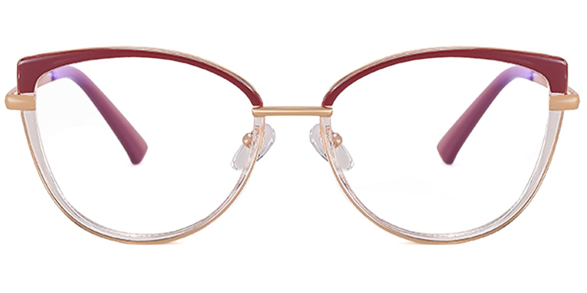 Cat Eye Frame pattern-brown