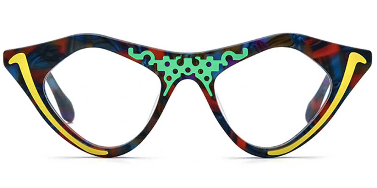 Acetate Cat Eye Geometric Frame 