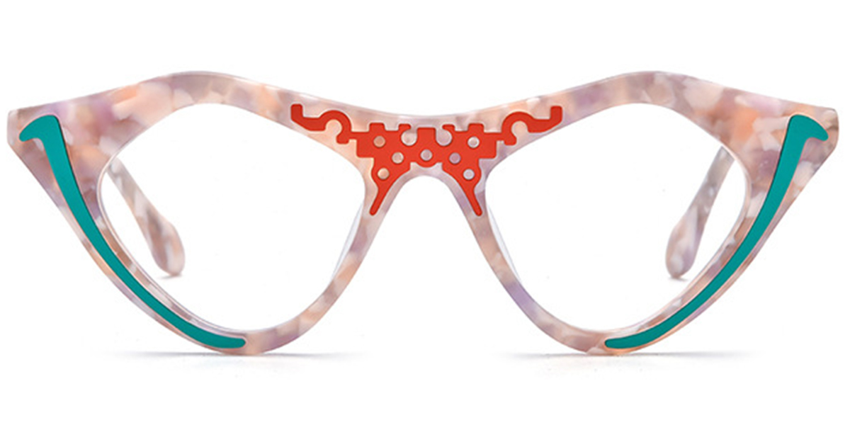 Acetate Cat Eye Geometric Frame 