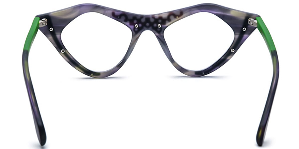 Acetate Cat Eye Geometric Frame pattern-green