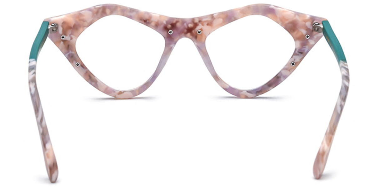 Acetate Cat Eye Geometric Frame pattern-blue