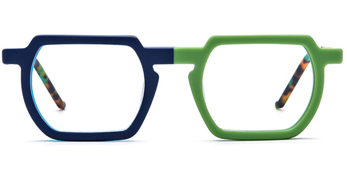 Acetate Square Frame pattern-blue