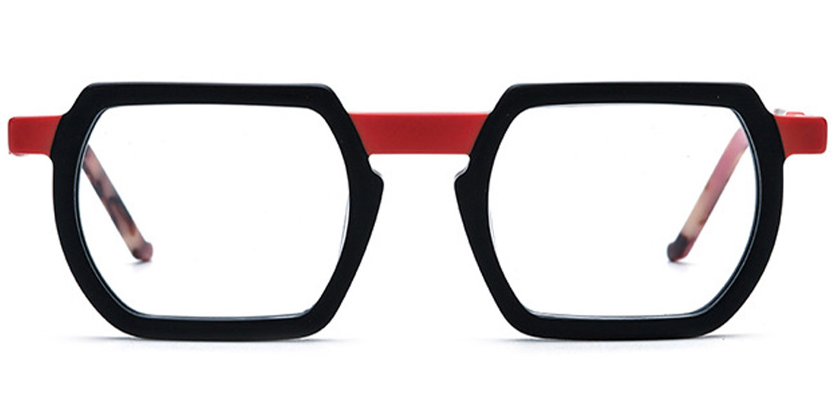 Acetate Square Frame pattern-black