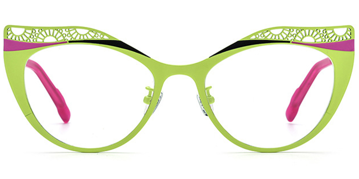 Titanium Cat Eye Frame pattern-green