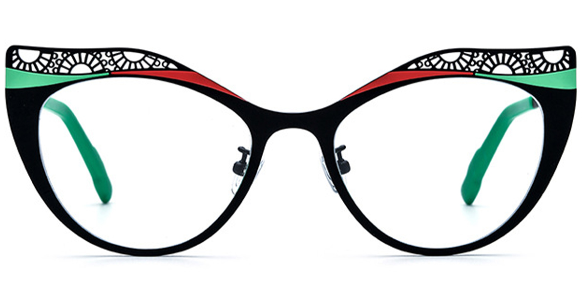 Titanium Cat Eye Frame pattern-black