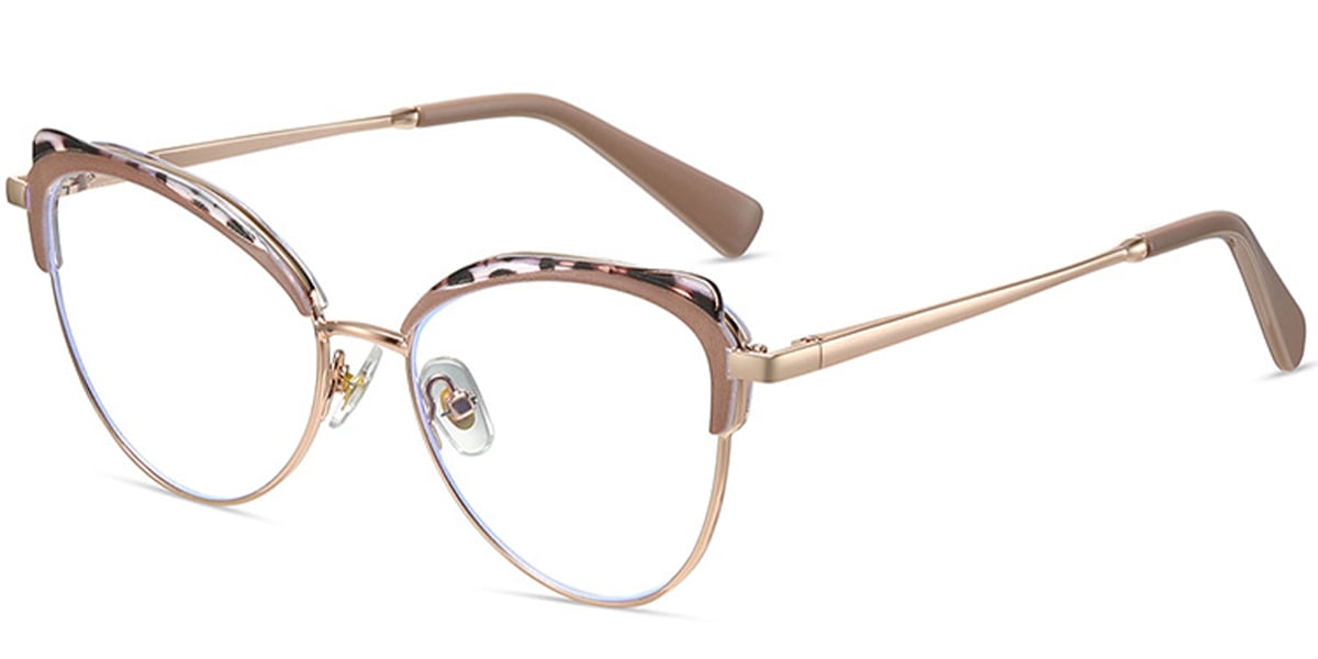 Cat Eye Frame pattern-brown