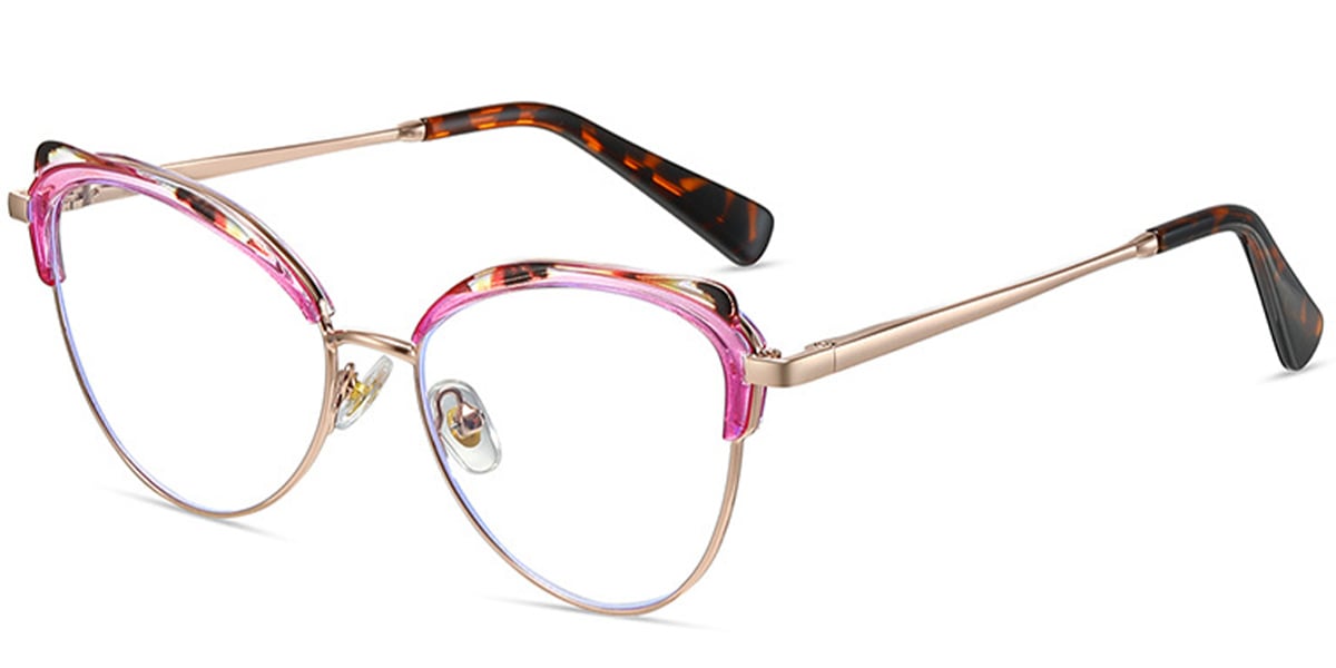 Cat Eye Frame pattern-rose