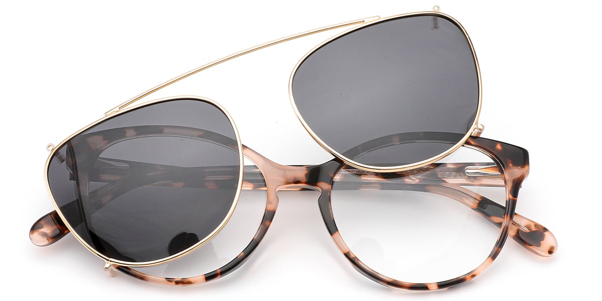 Acetate Cat Eye Frame pattern-pink