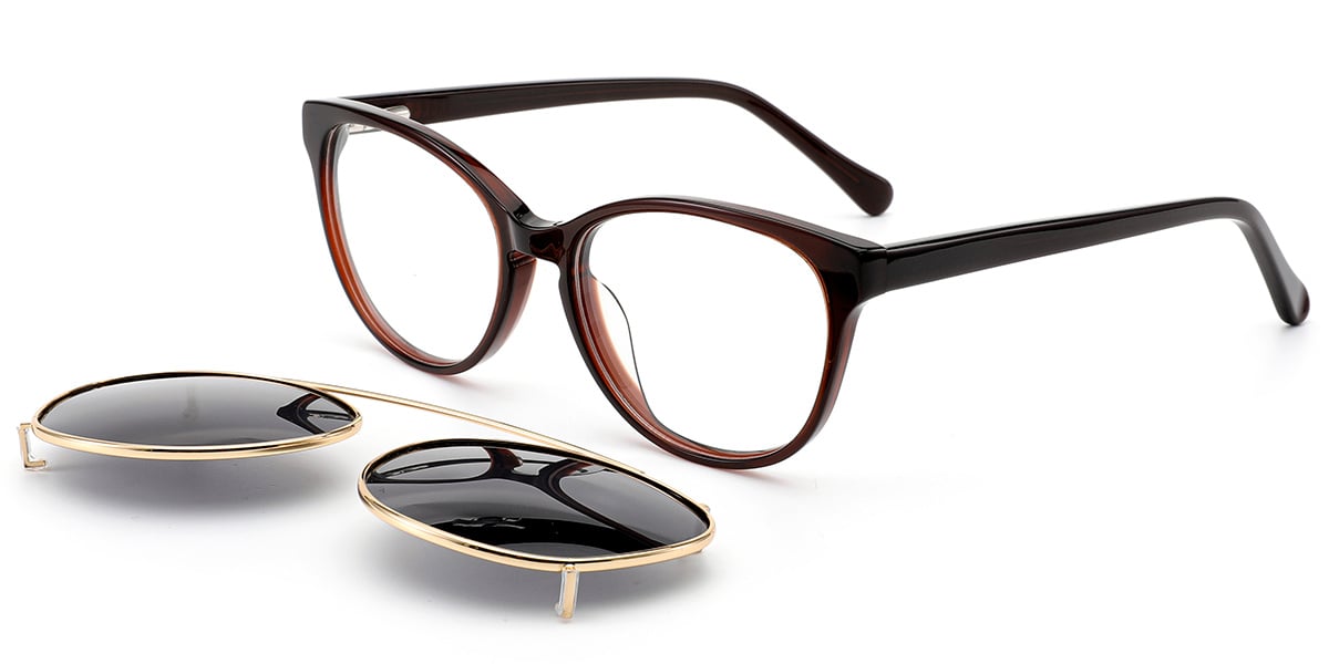 Acetate Cat Eye Frame brown