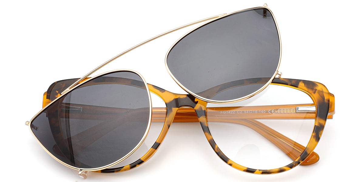 Acetate Cat Eye Frame pattern-yellow