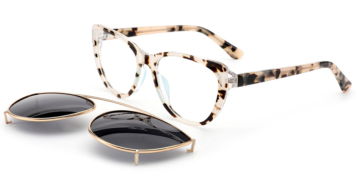 Acetate Cat Eye Frame pattern-brown