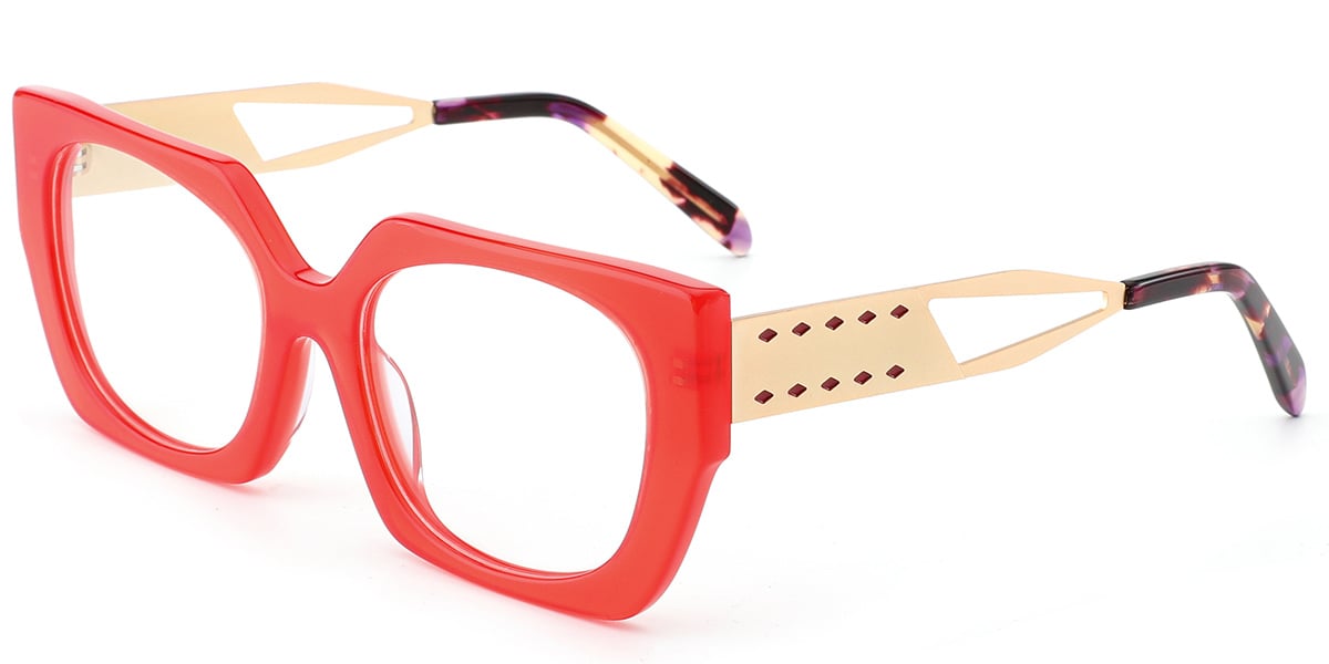 Acetate Square Frame red