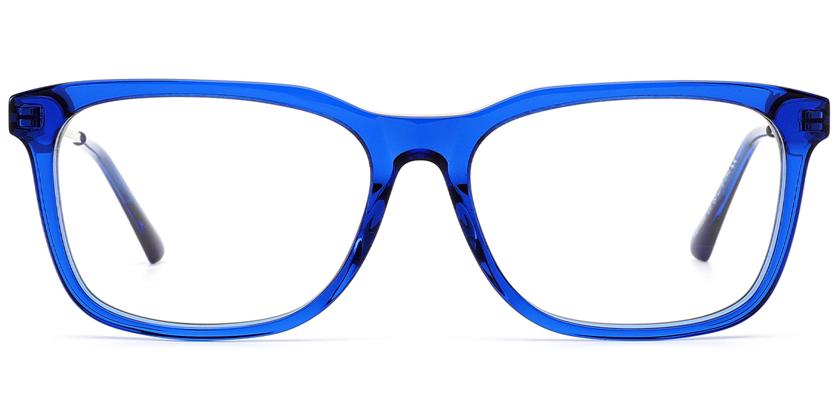 Acetate Rectangle Frame translucent-blue