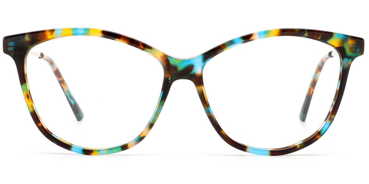 Acetate Cat Eye Frame pattern-blue