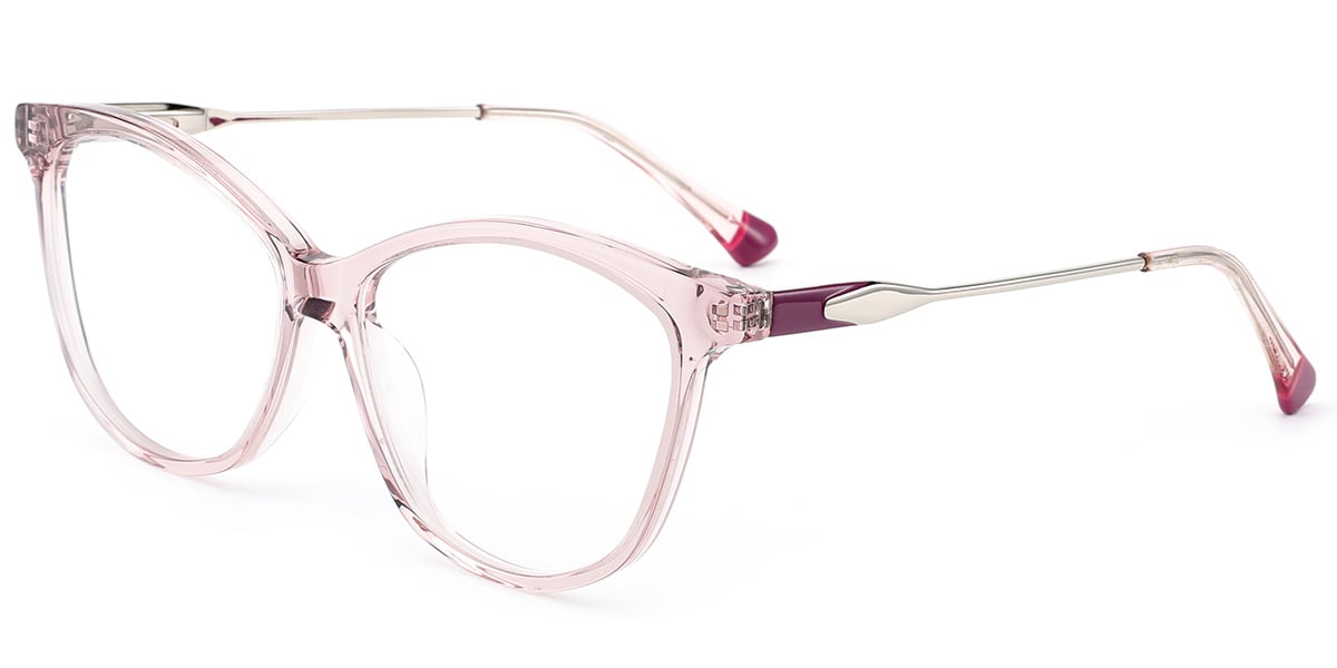 Acetate Cat Eye Frame translucent-pink