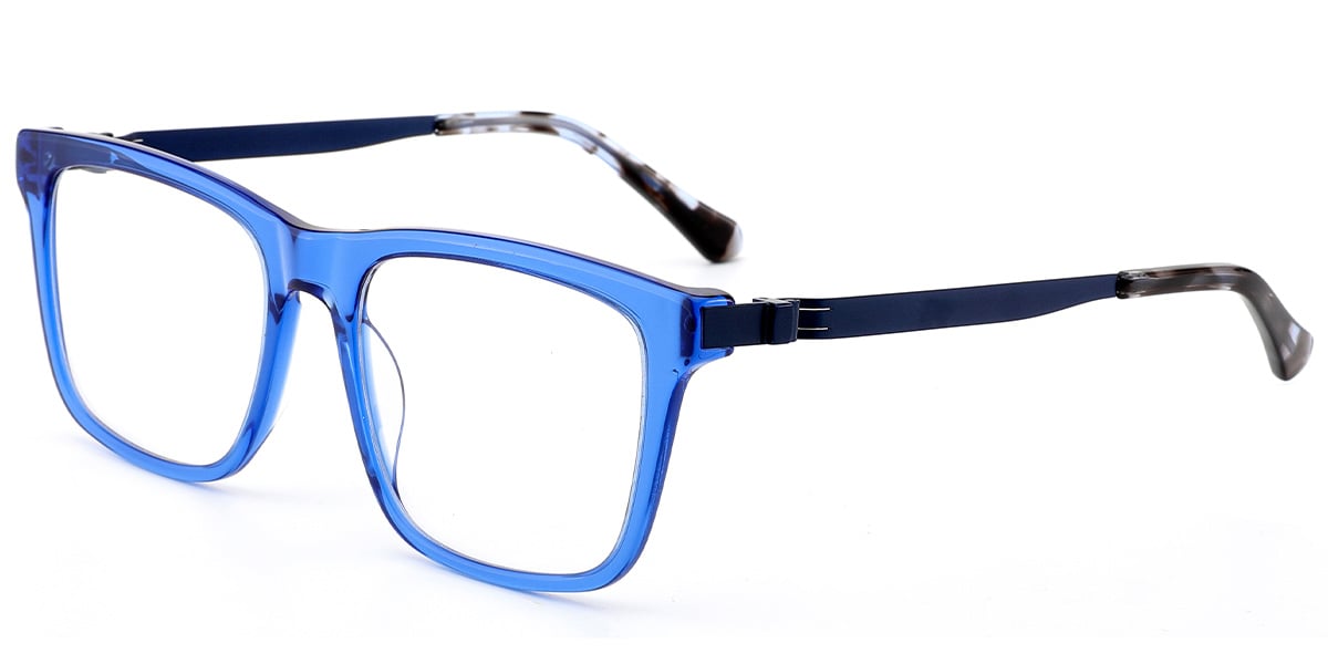 Acetate Square Frame translucent-blue