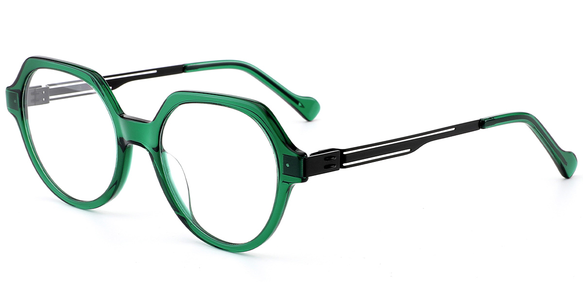 Acetate Round Frame translucent-green