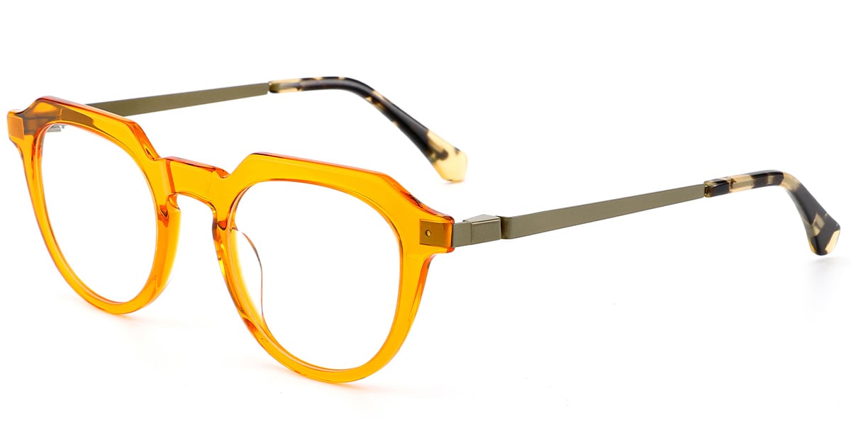 Acetate Geometric Frame translucent-yellow