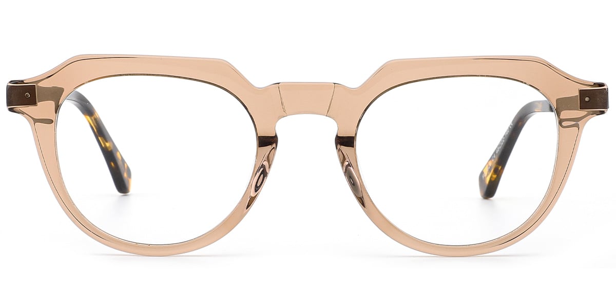 Acetate Geometric Frame translucent-brown