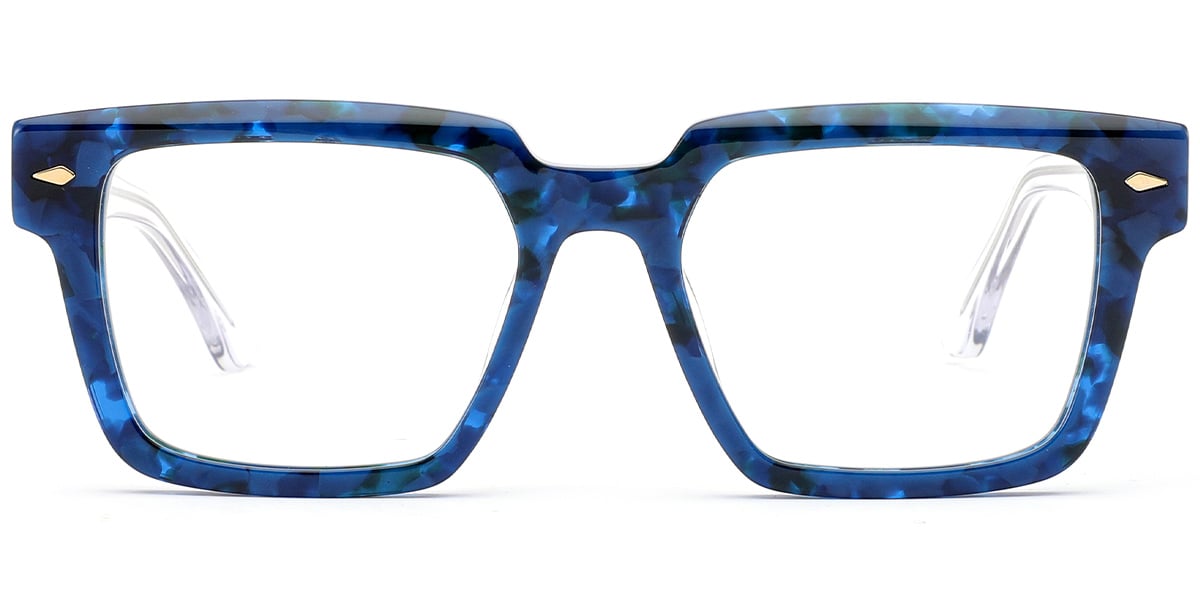 Acetate Square Frame pattern-blue