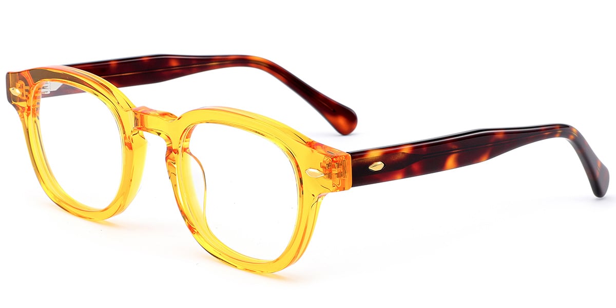 Acetate Square Frame translucent-yellow