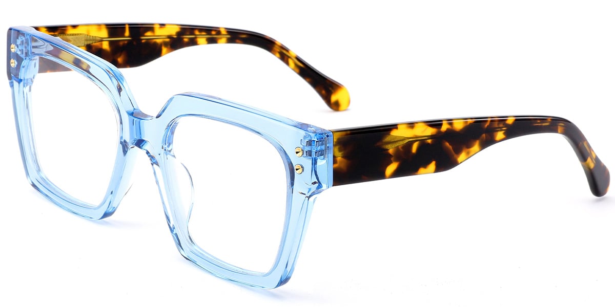 Acetate Square Frame translucent-blue