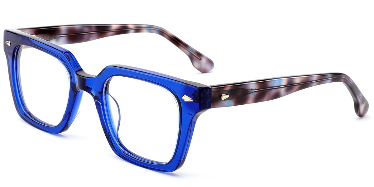 Acetate Square Frame translucent-blue