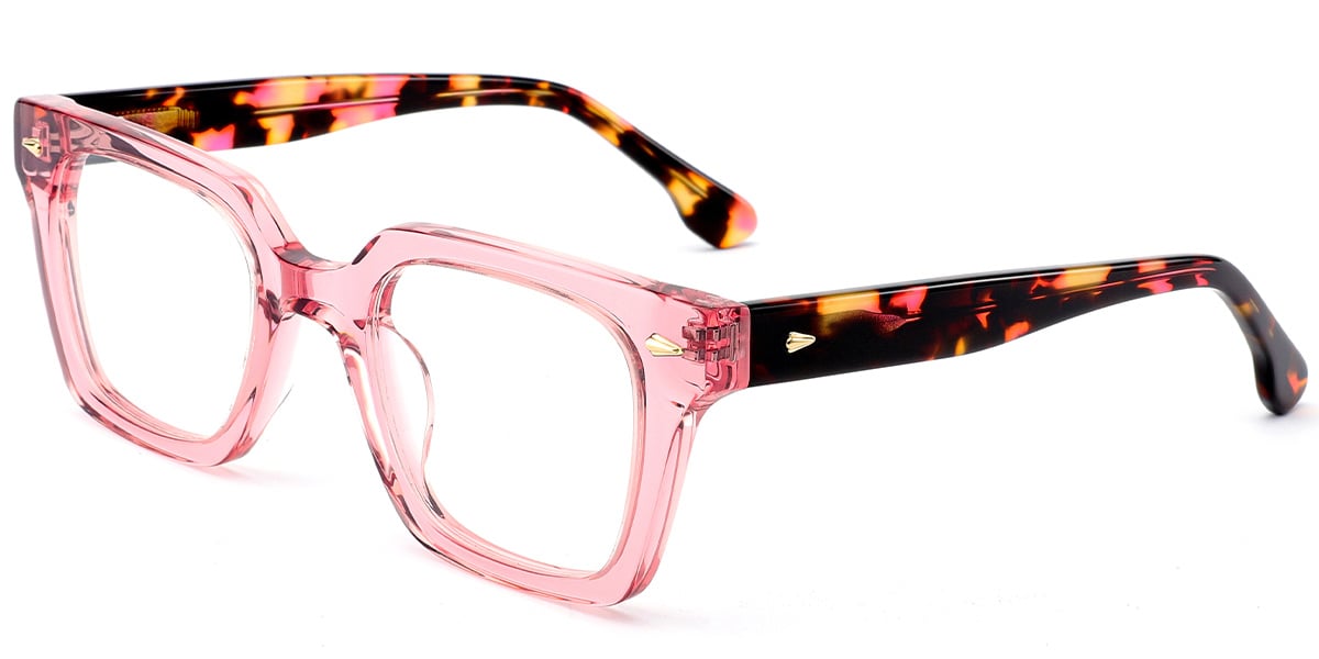 Acetate Square Frame translucent-pink