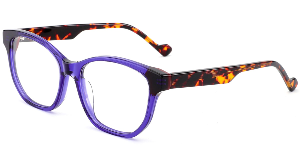 Acetate Cat Eye Frame translucent-purple