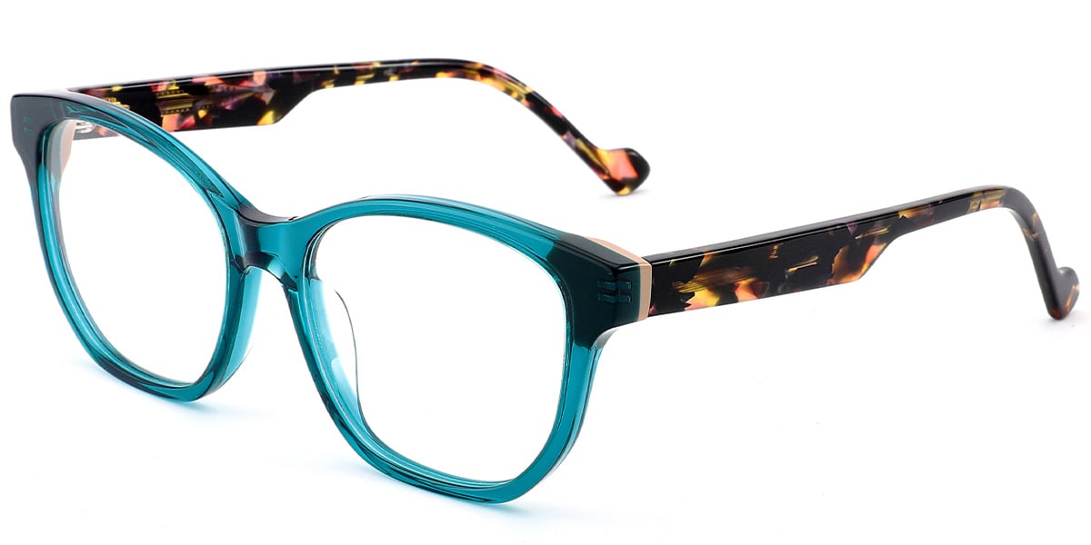 Acetate Cat Eye Frame translucent-blue