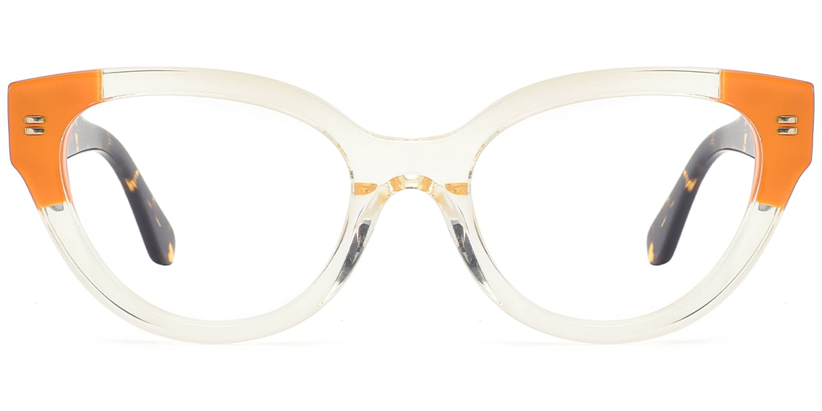 Acetate Cat Eye Frame translucent-yellow