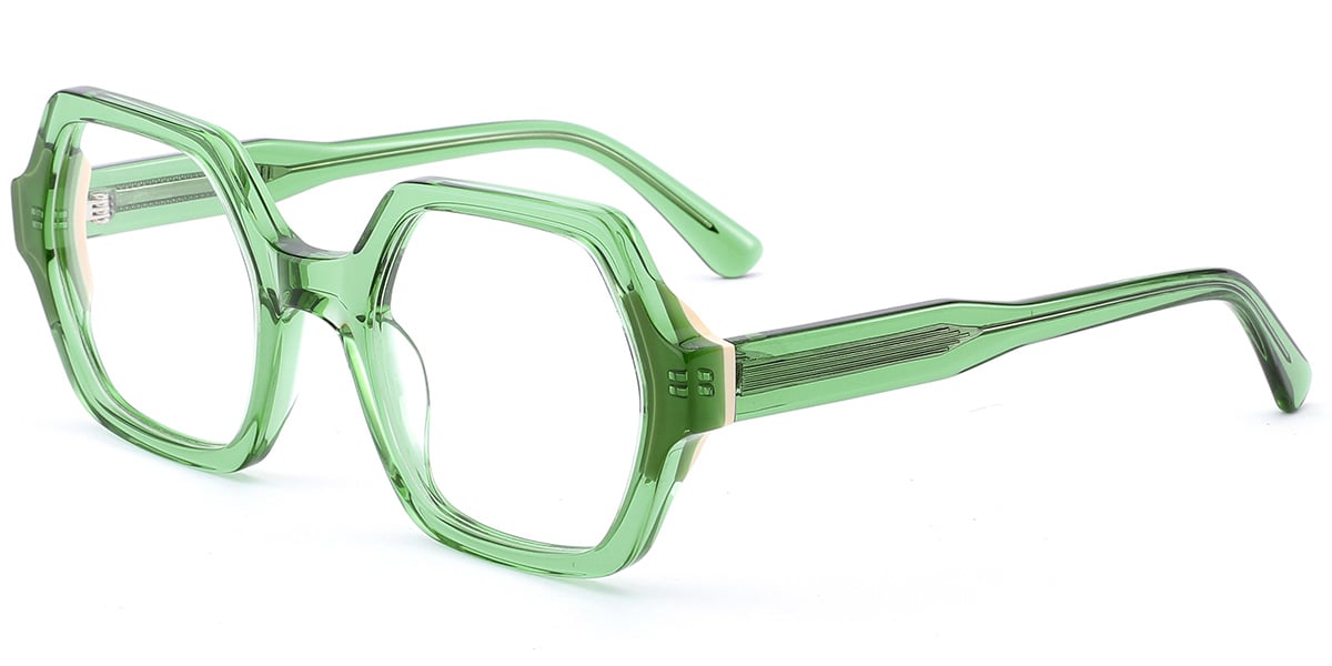 Acetate Square Frame translucent-green