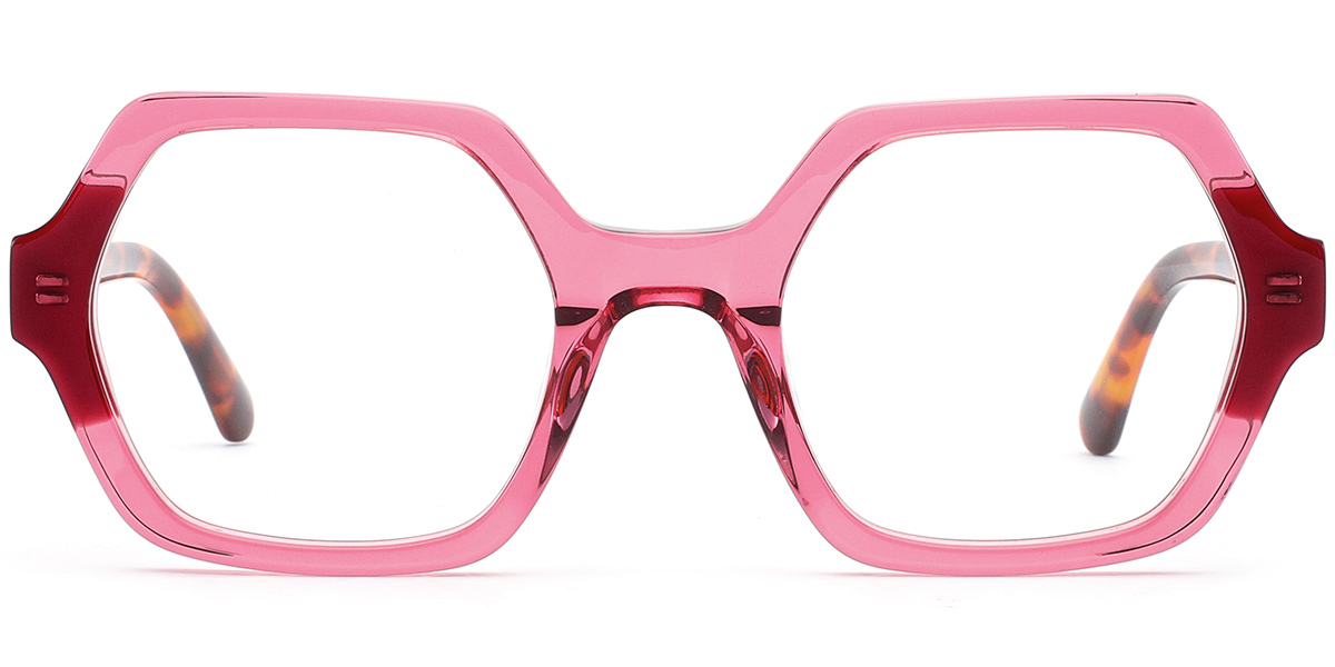 Acetate Square Frame translucent-pink