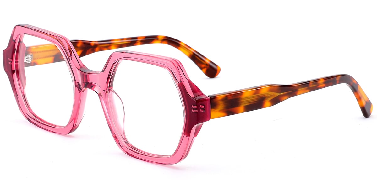 Acetate Square Frame translucent-pink