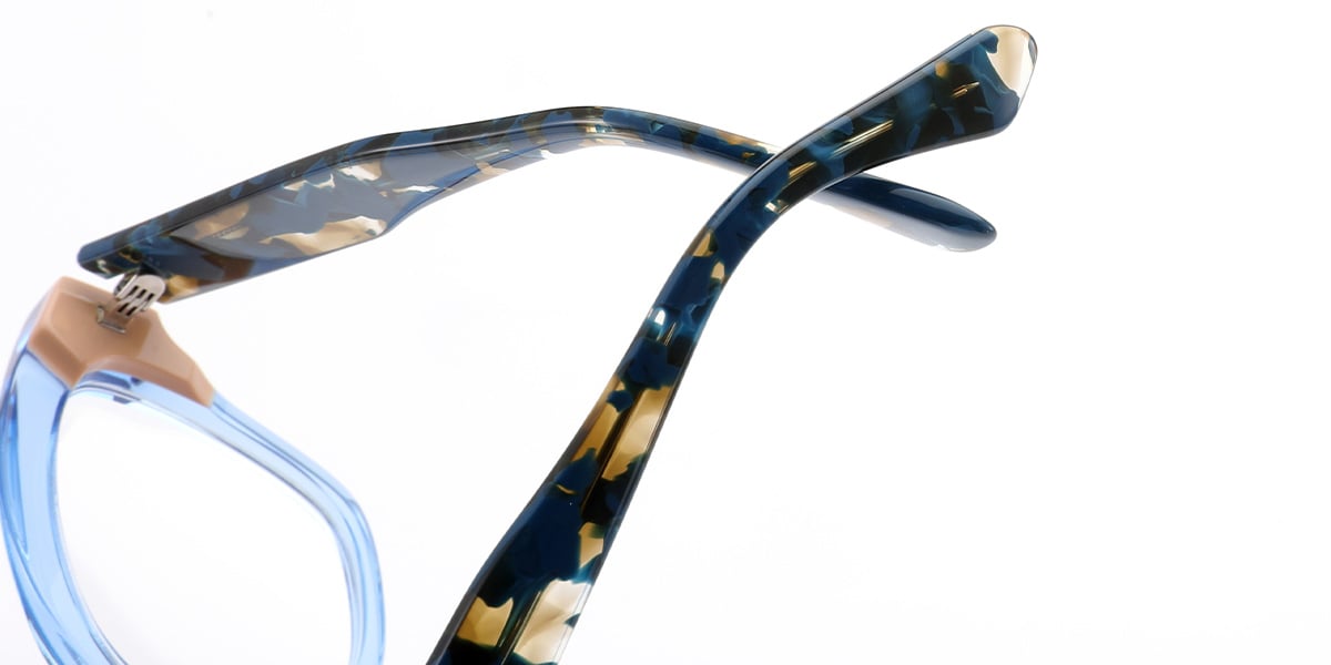 Acetate Cat Eye Frame translucent-blue