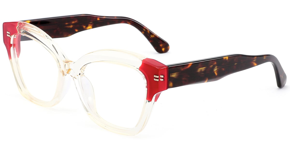 Acetate Cat Eye Frame translucent-yellow