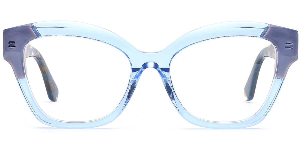 Acetate Cat Eye Frame translucent-blue